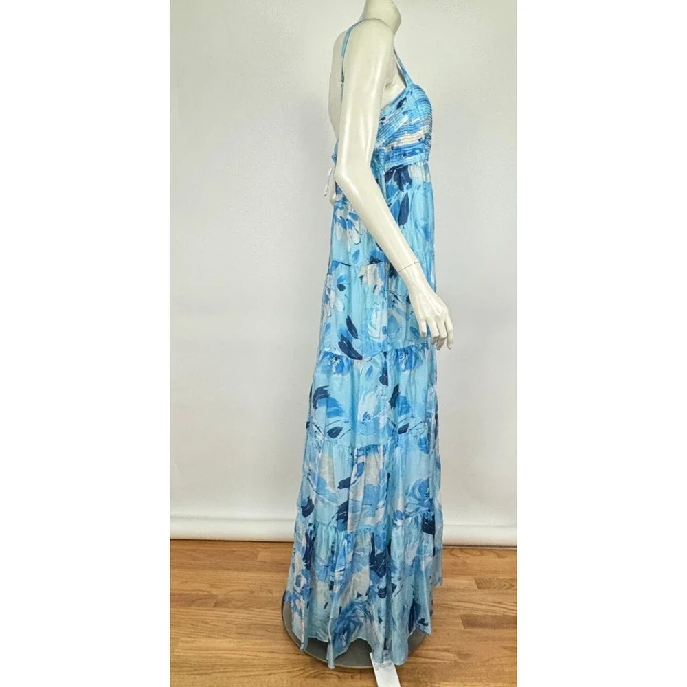 Abercrombie & Fitch‎ Tiered Ruched Babydoll Maxi Dress Women XL NWT $200 Lined